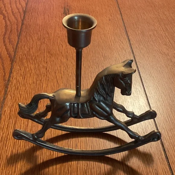 Rocking Horse Candle Holder Brass - Picture 1 of 9